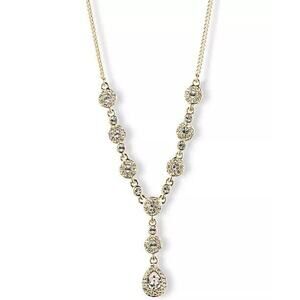 Givenchy Gold Tone Necklace Luxury Stylish Fashion Designer Elegant Crystal NWT
